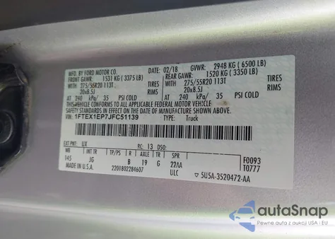 2018 Ford F-150 Xl from USA, damaged, VIN 1FTEX1EP7JFC51139